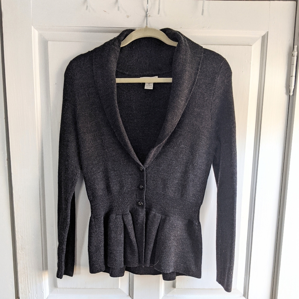 *New* Grey Peplum Cardigan